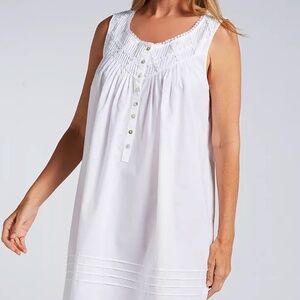 Eileen West Women's Everyday Sleeveless Short Chemise in White | Size: Medium |